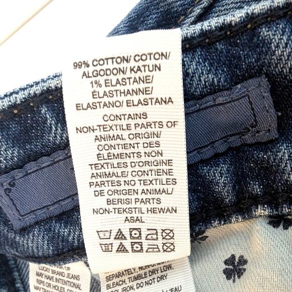 Lucky Brand Wide Leg Medium Wash Ankle High Rise Button Seam Front Jeans Size 27 - Picture 7 of 8